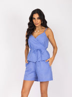 Conjunto linho com amarração na cintura