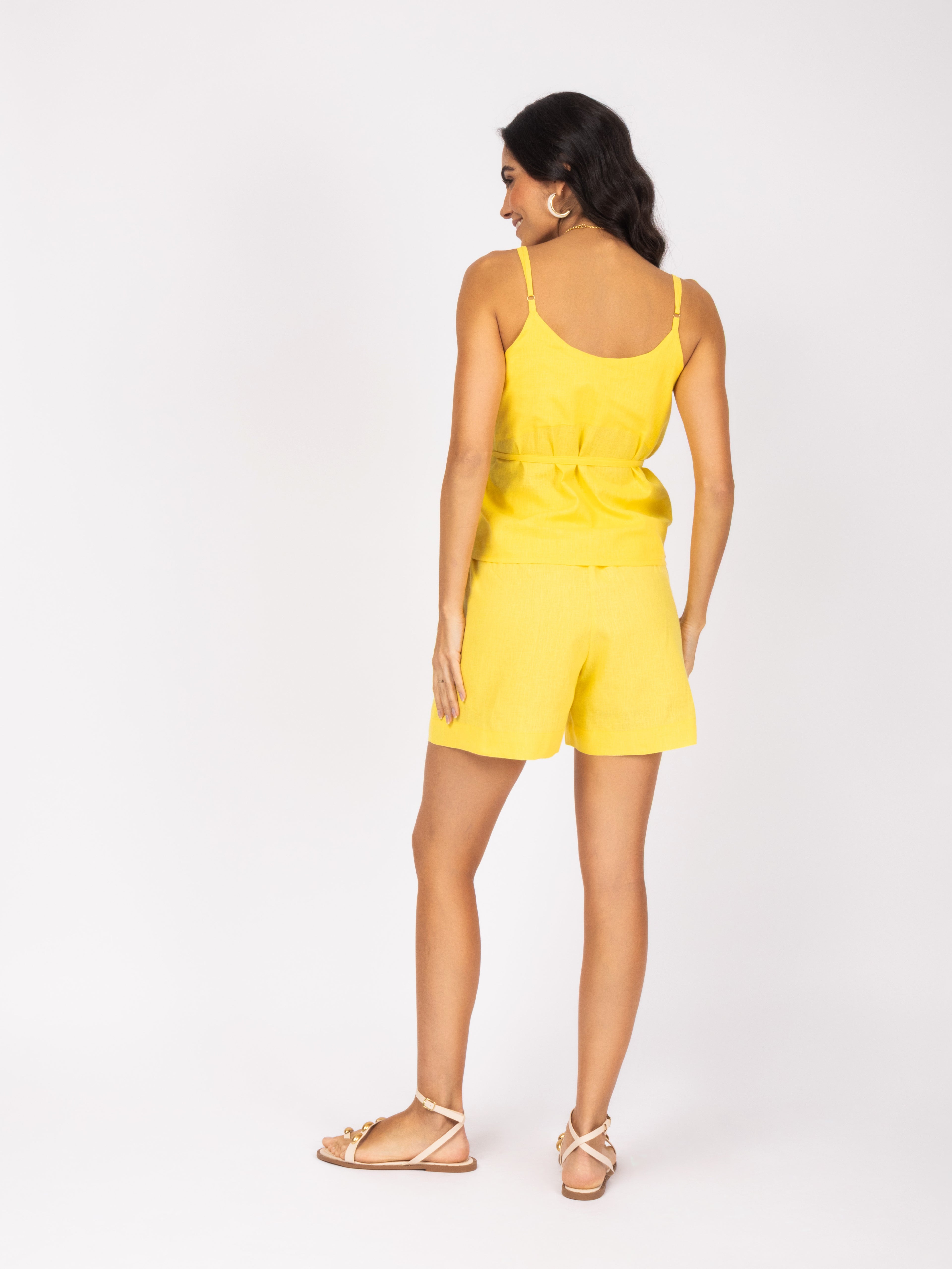 Conjunto linho com amarração na cintura