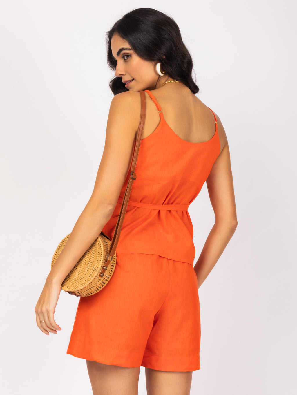 Conjunto linho com amarração na cintura