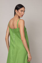 Vestido midi de linho