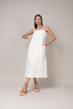 Vestido midi de linho