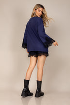 Conjunto de blusa e short em renda