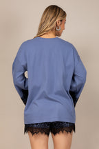 Conjunto de blusa e short em renda