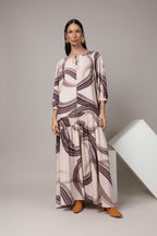 Vestido longo estampado boho