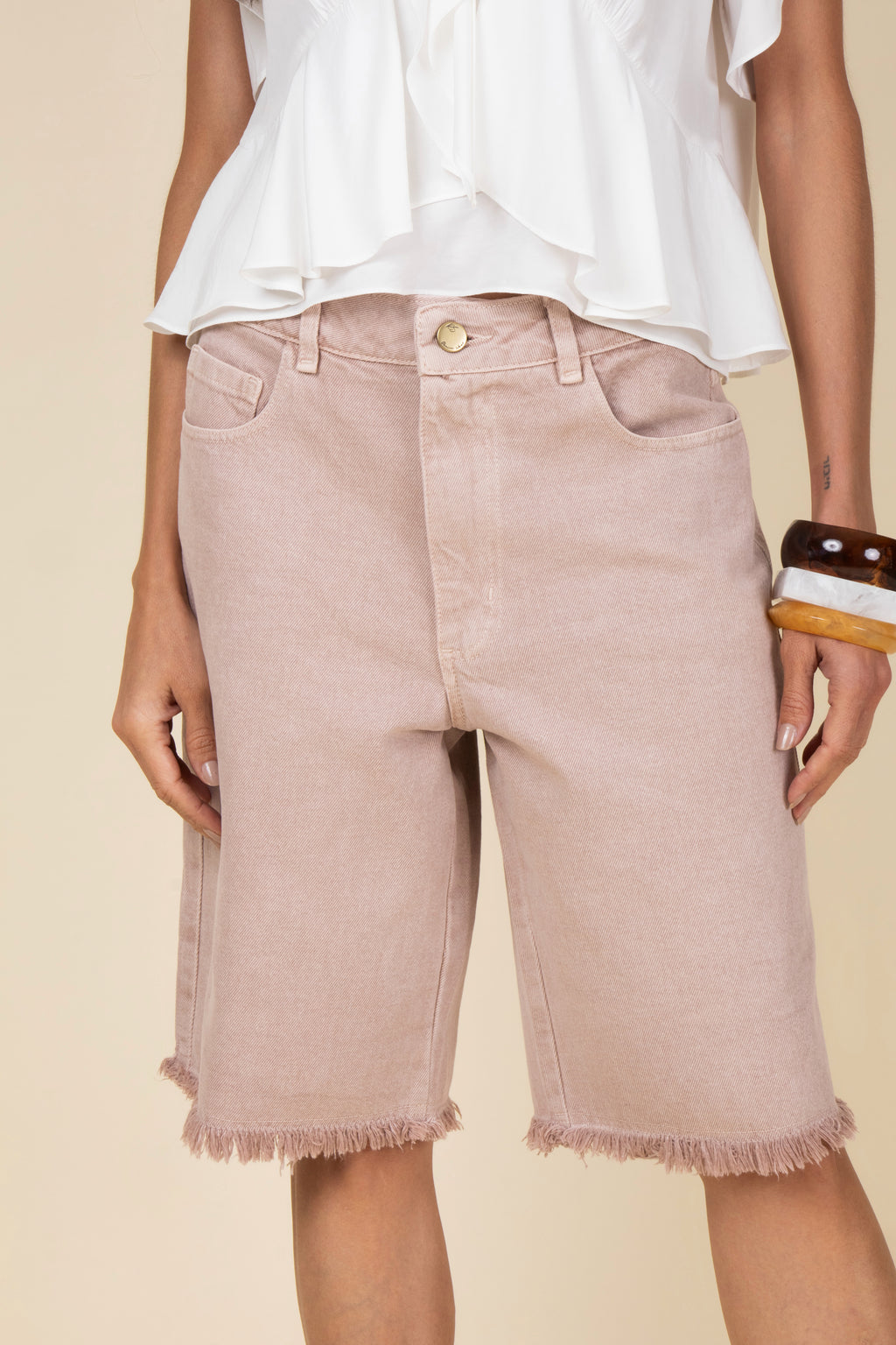 Bermuda jeans barra a fio