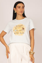 T-shirt Made with Feelings and Sun