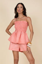 Conjunto blusa lastex e short