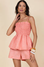 Conjunto blusa lastex e short