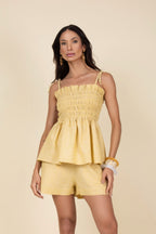 Conjunto blusa lastex e short