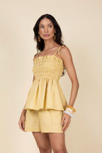 Conjunto blusa lastex e short