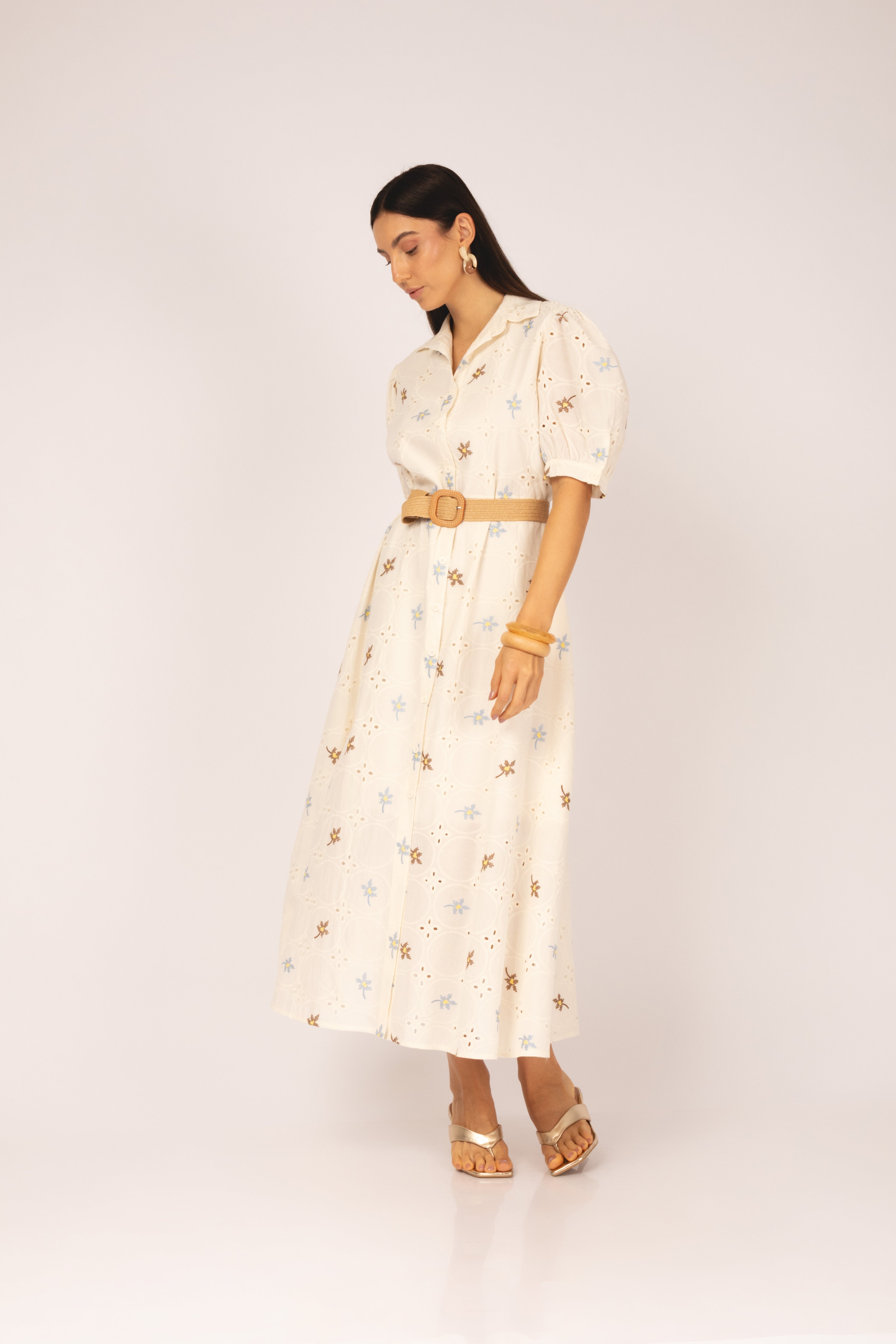 Vestido laise bordada