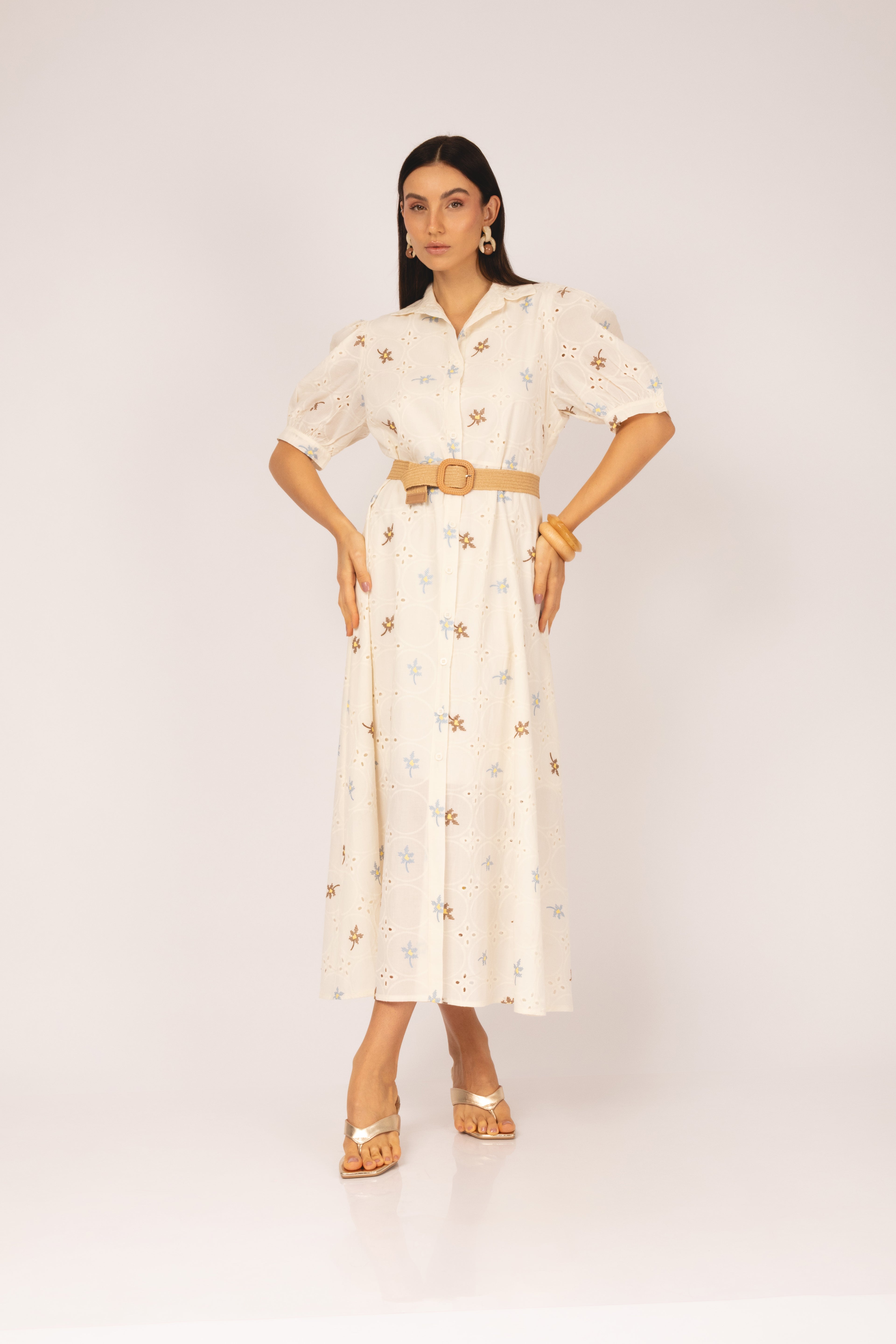 Vestido laise bordada
