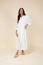 Vestido chemise longo em laise