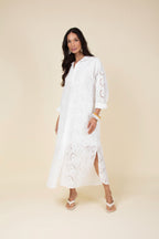 Vestido chemise longo em laise