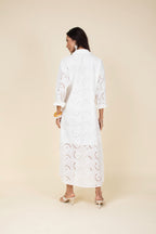 Vestido chemise longo em laise