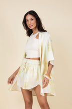 Conjunto kimono e short estampa suave