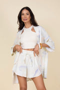 Conjunto kimono e short estampa suave