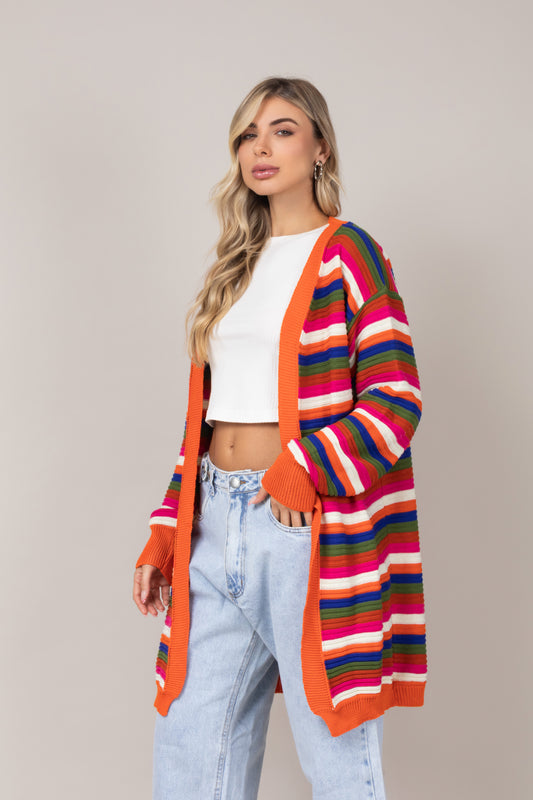 Cardigan em tricot laranja