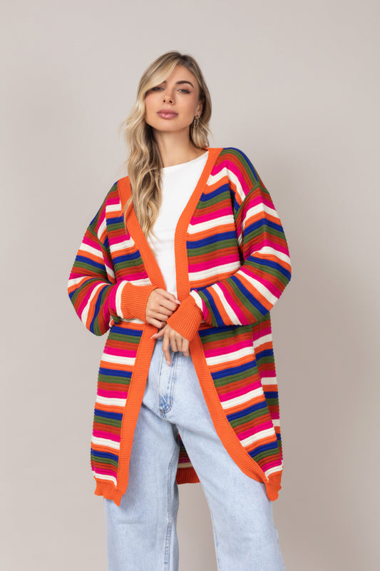 Cardigan em tricot laranja