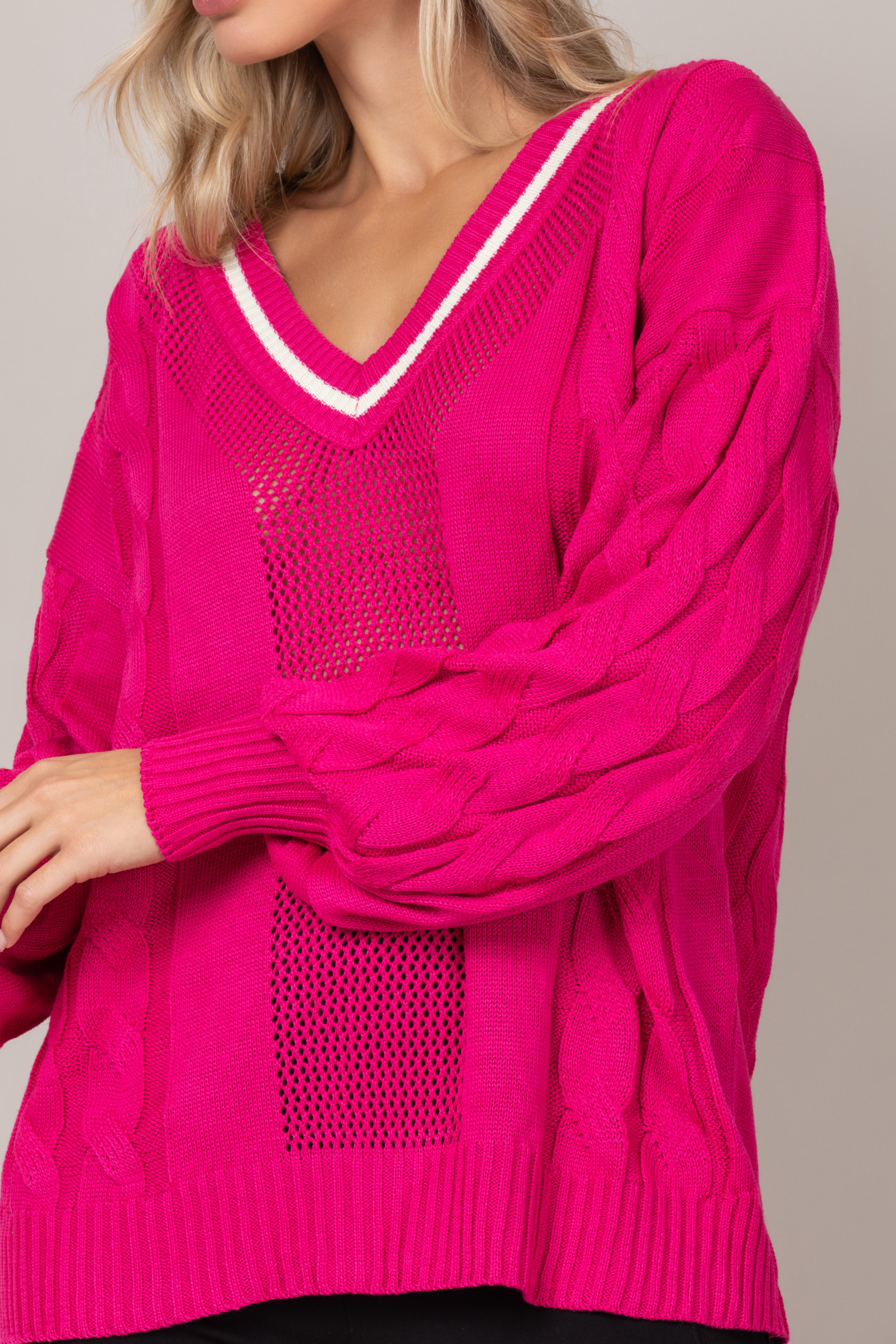 Blusa tricot decote em V