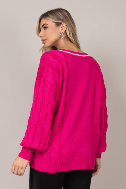 Blusa tricot decote em V