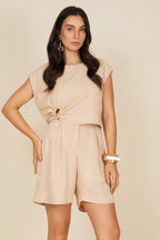 Short alfaiataria com pregas