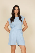 Short alfaiataria com pregas