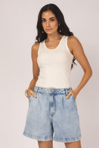 Short Alfaiataria Jeans