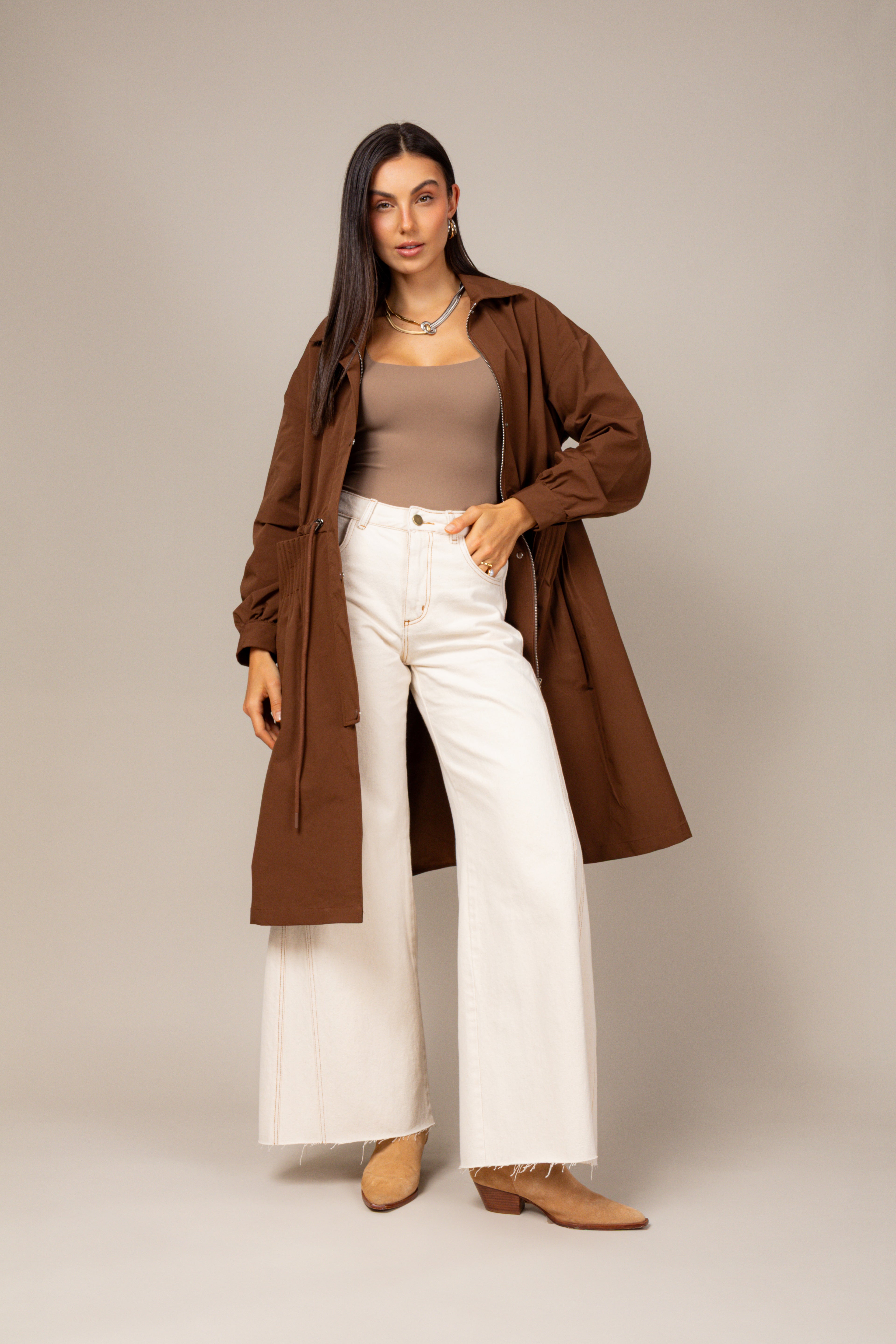 Trench coat alongado