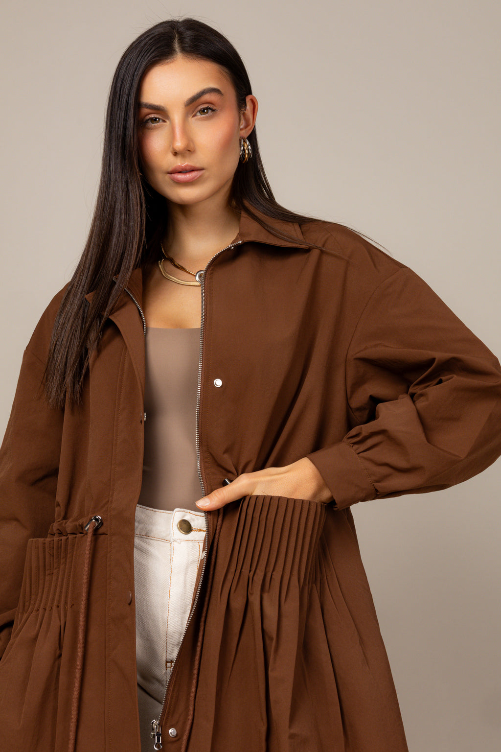 Trench coat alongado