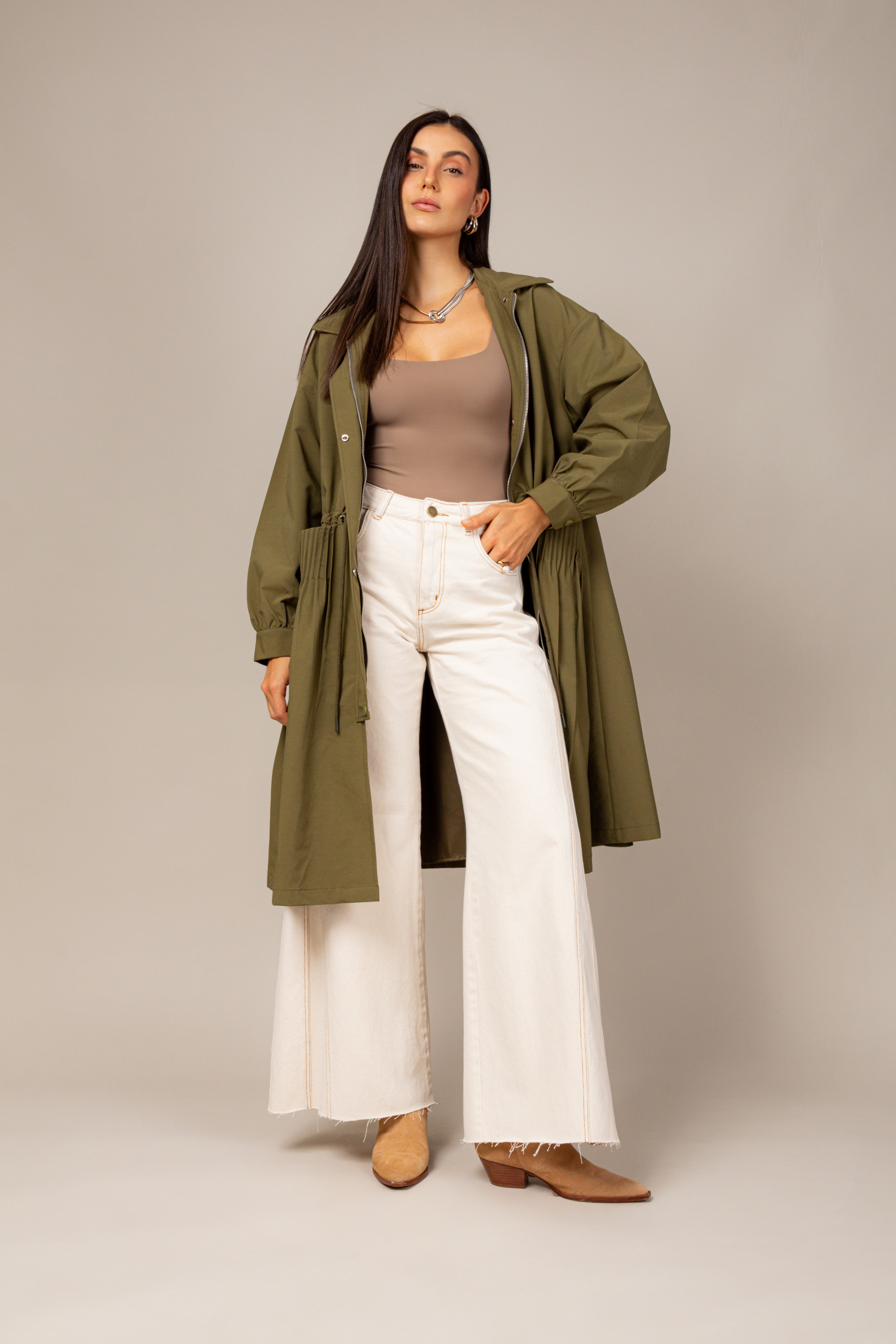 Trench coat alongado