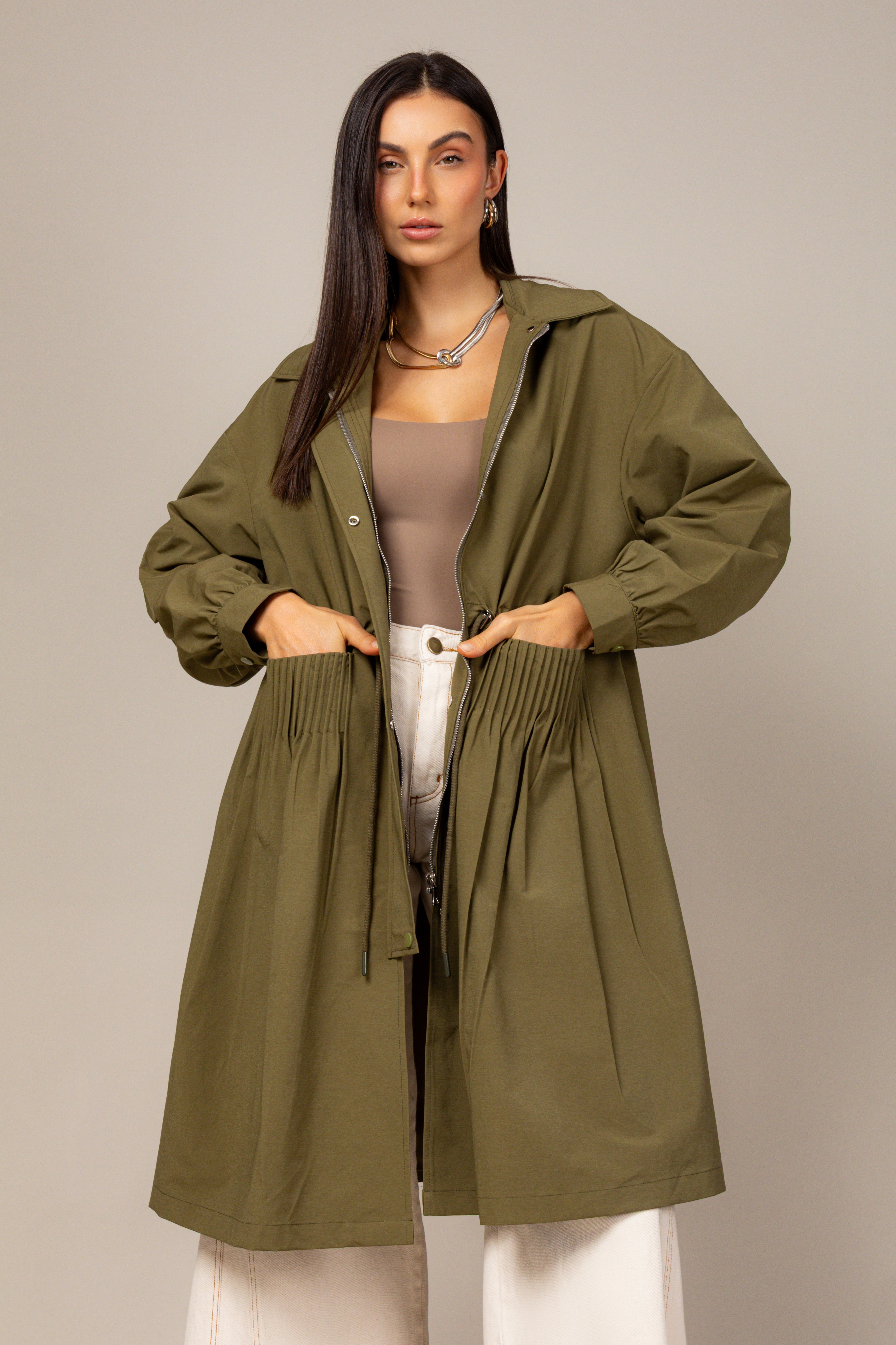 Trench coat alongado