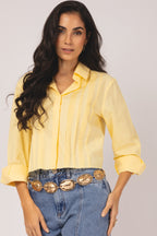 Camisa Cropped com Nervuras Frontais