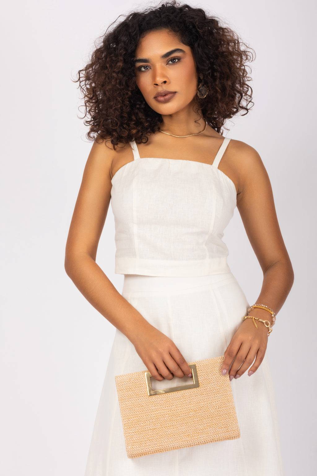 Conjunto linho com detalhe de renda