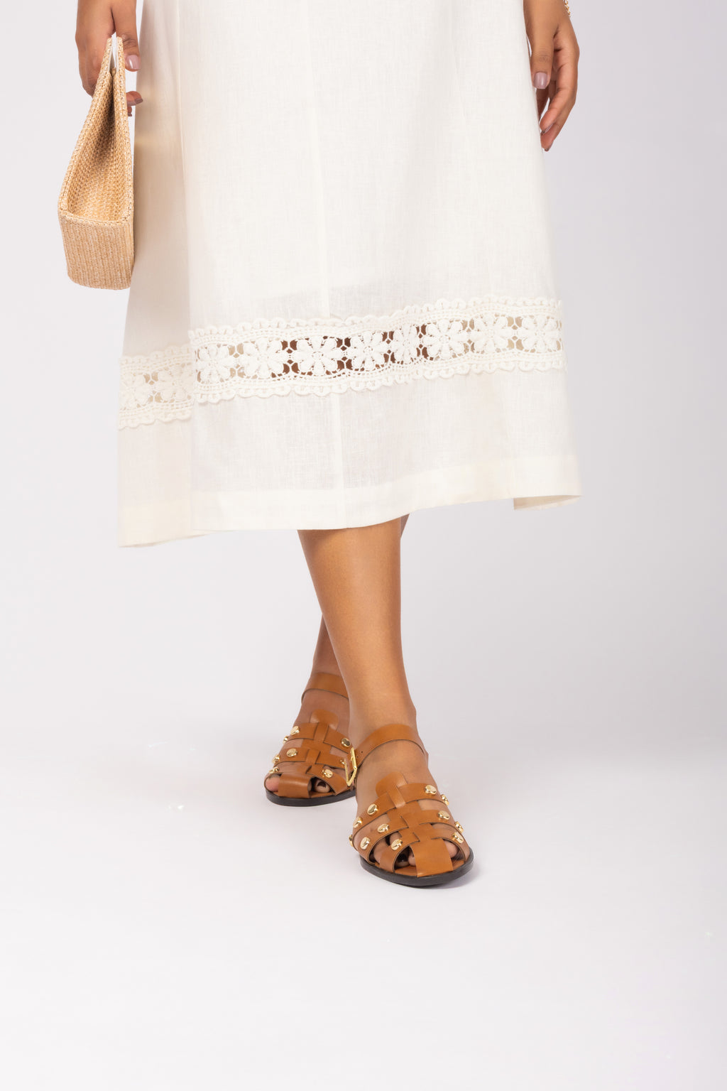 Conjunto linho com detalhe de renda