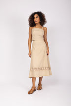 Conjunto linho com detalhe de renda