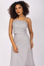 Conjunto linho com detalhe de renda
