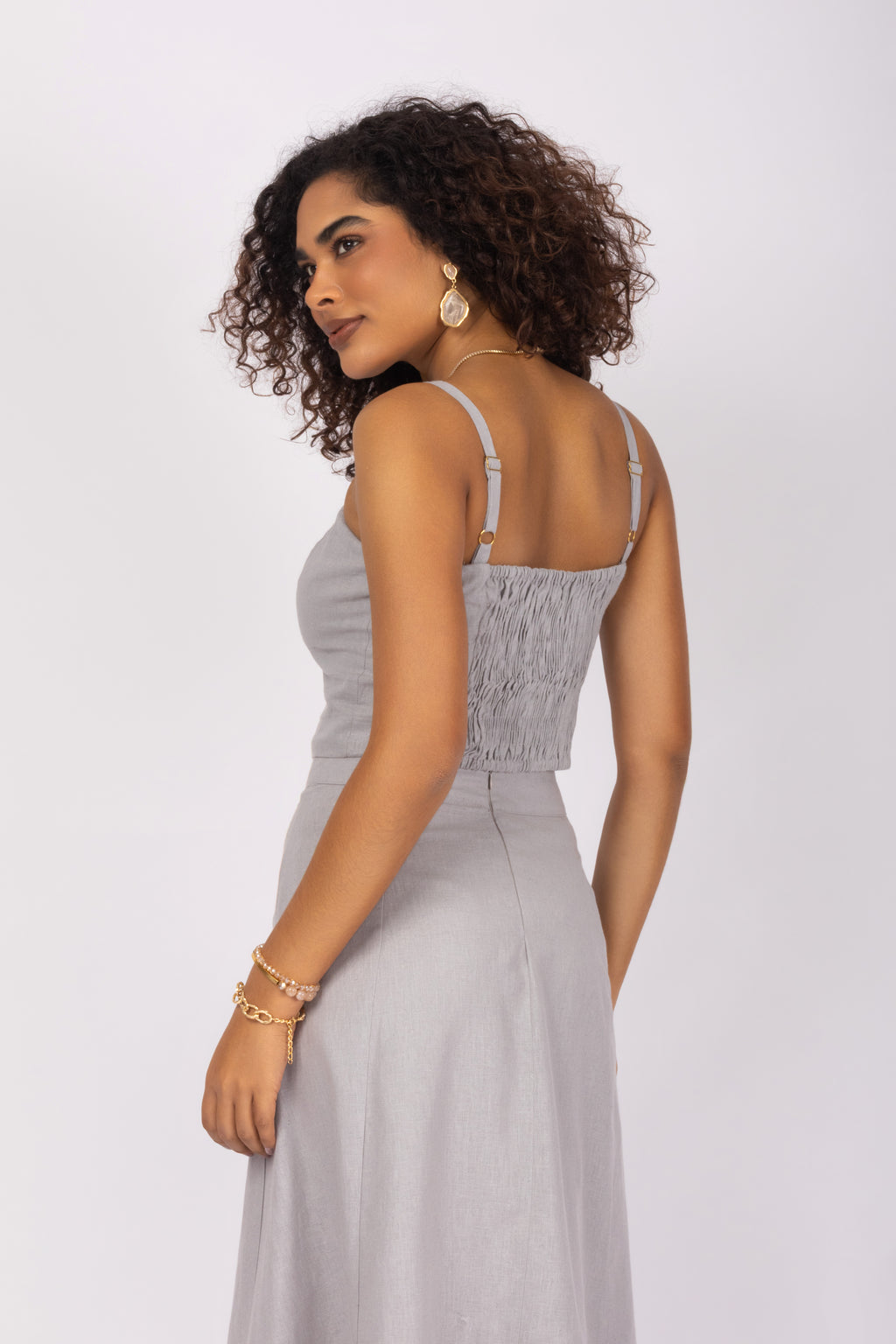 Conjunto linho com detalhe de renda