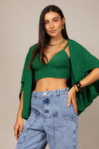 Conjunto top e kimono
