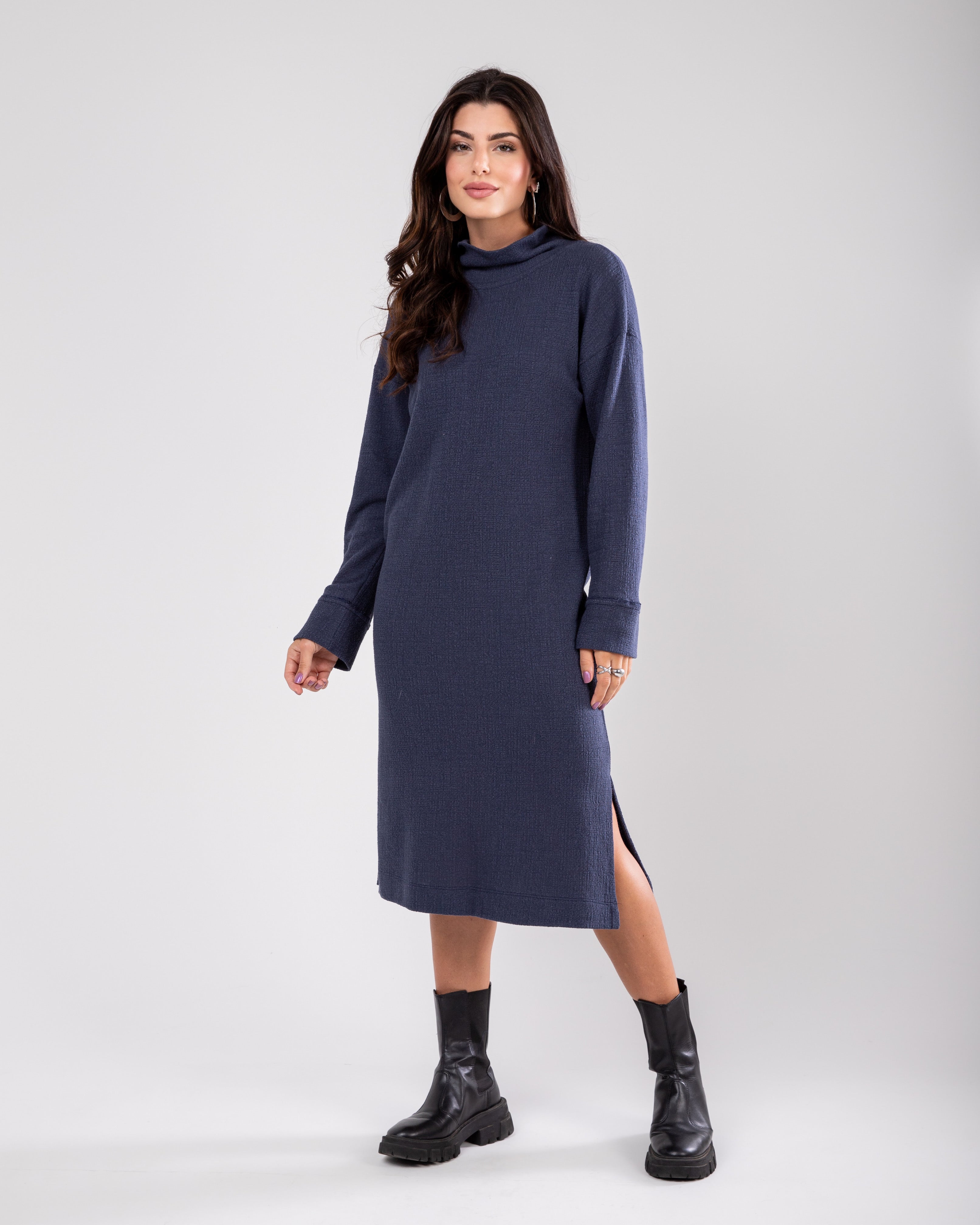 Vestido de tricô boucle