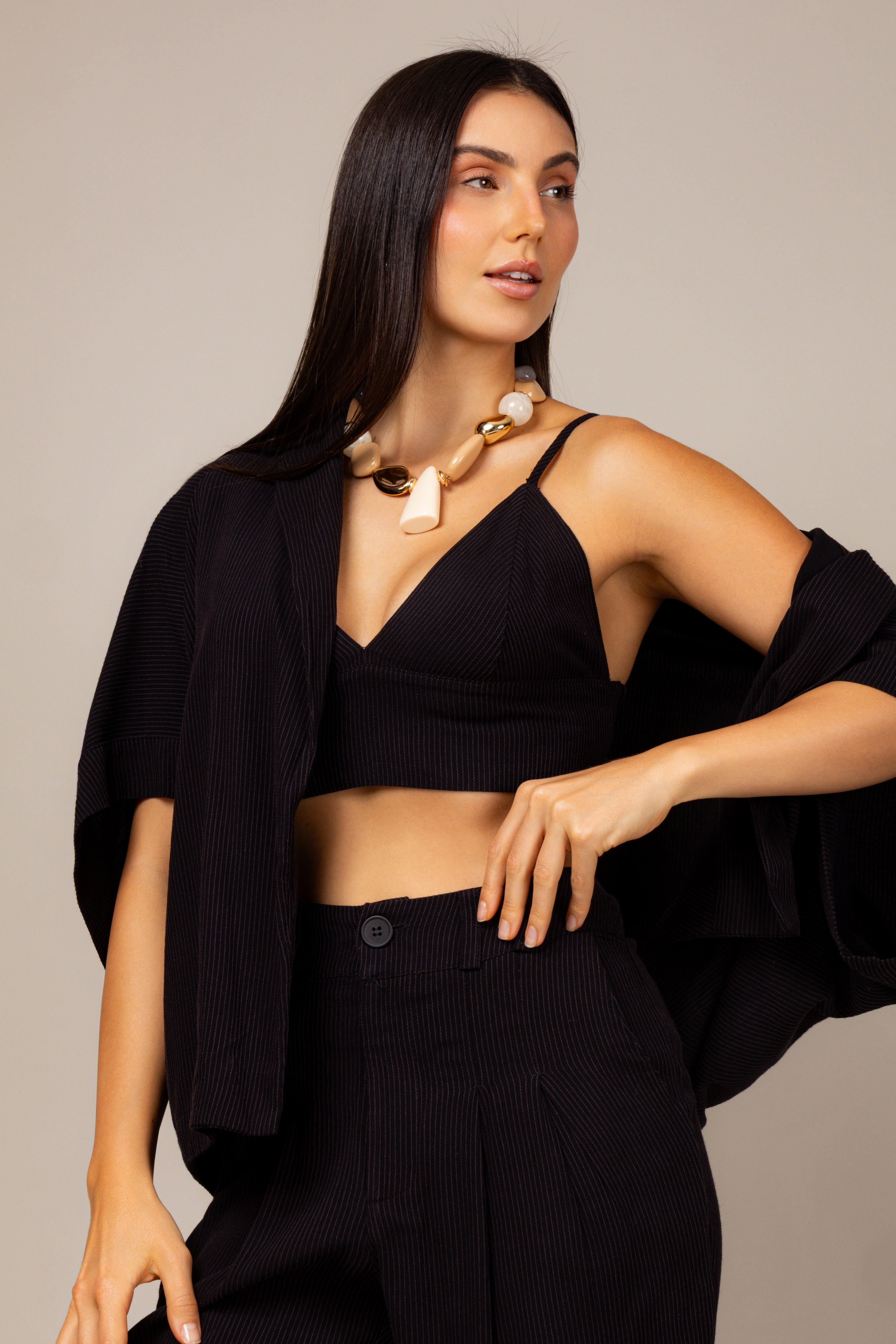 Conjunto top e kimono