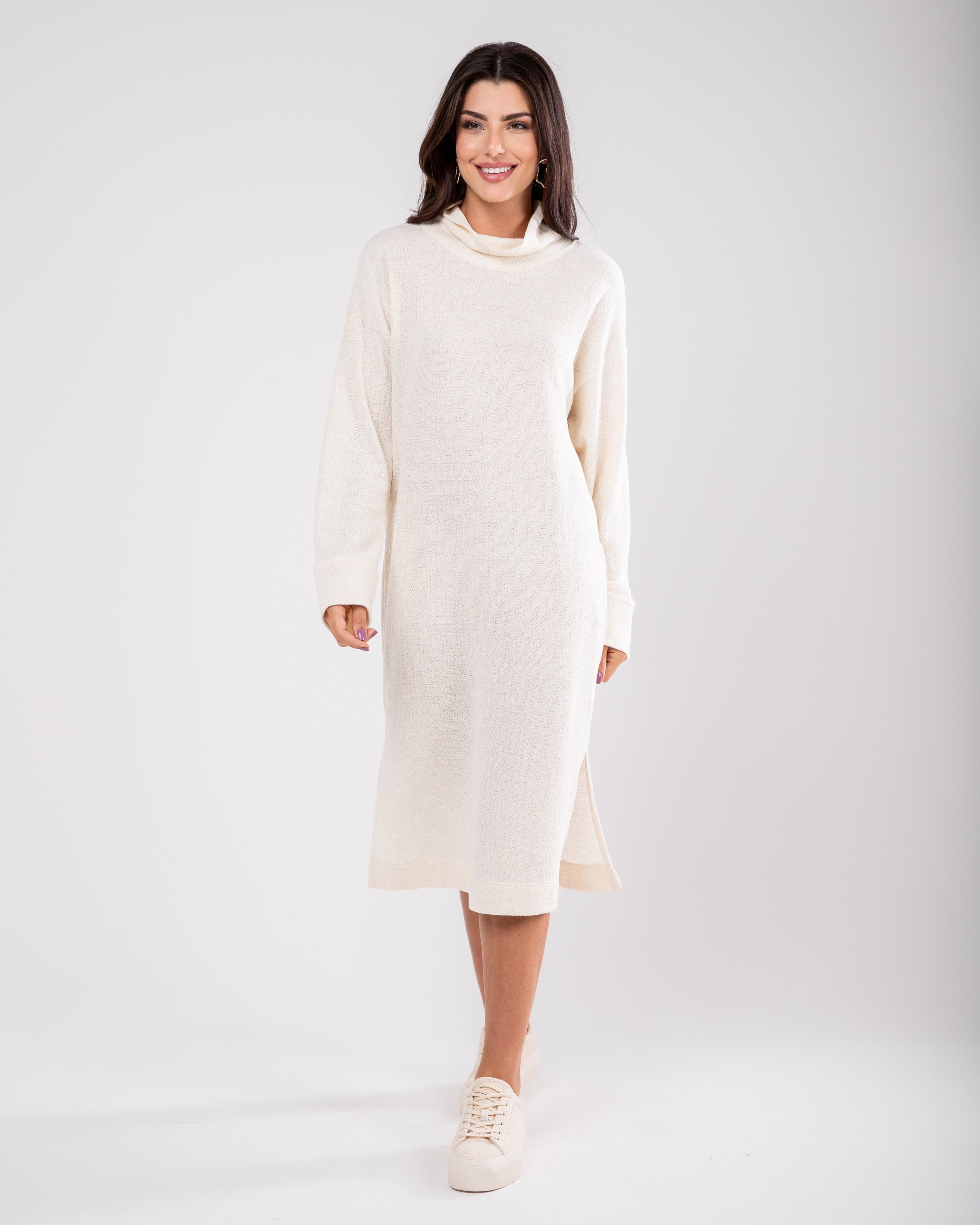 Vestido de tricô boucle