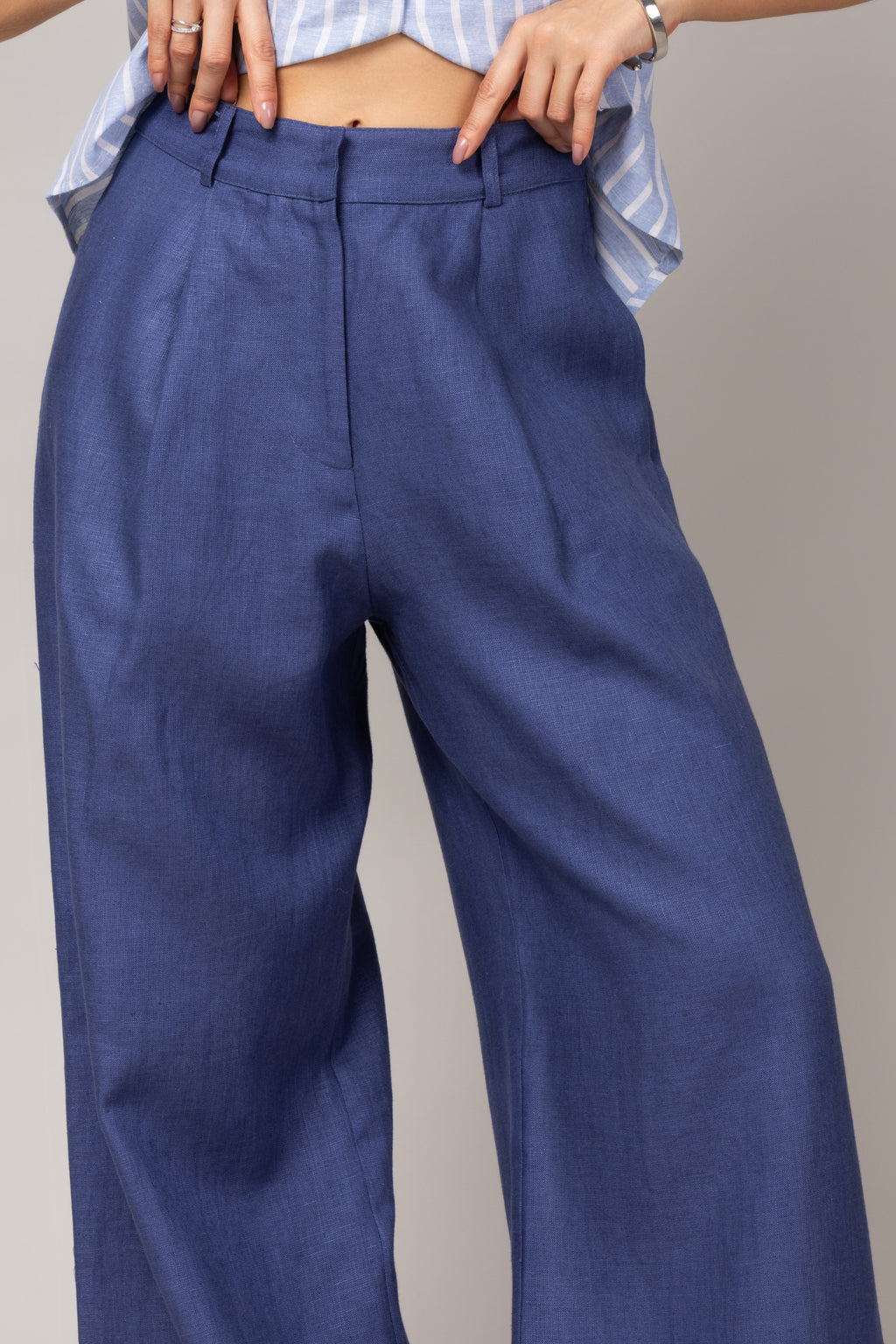 Calça linho wide leg