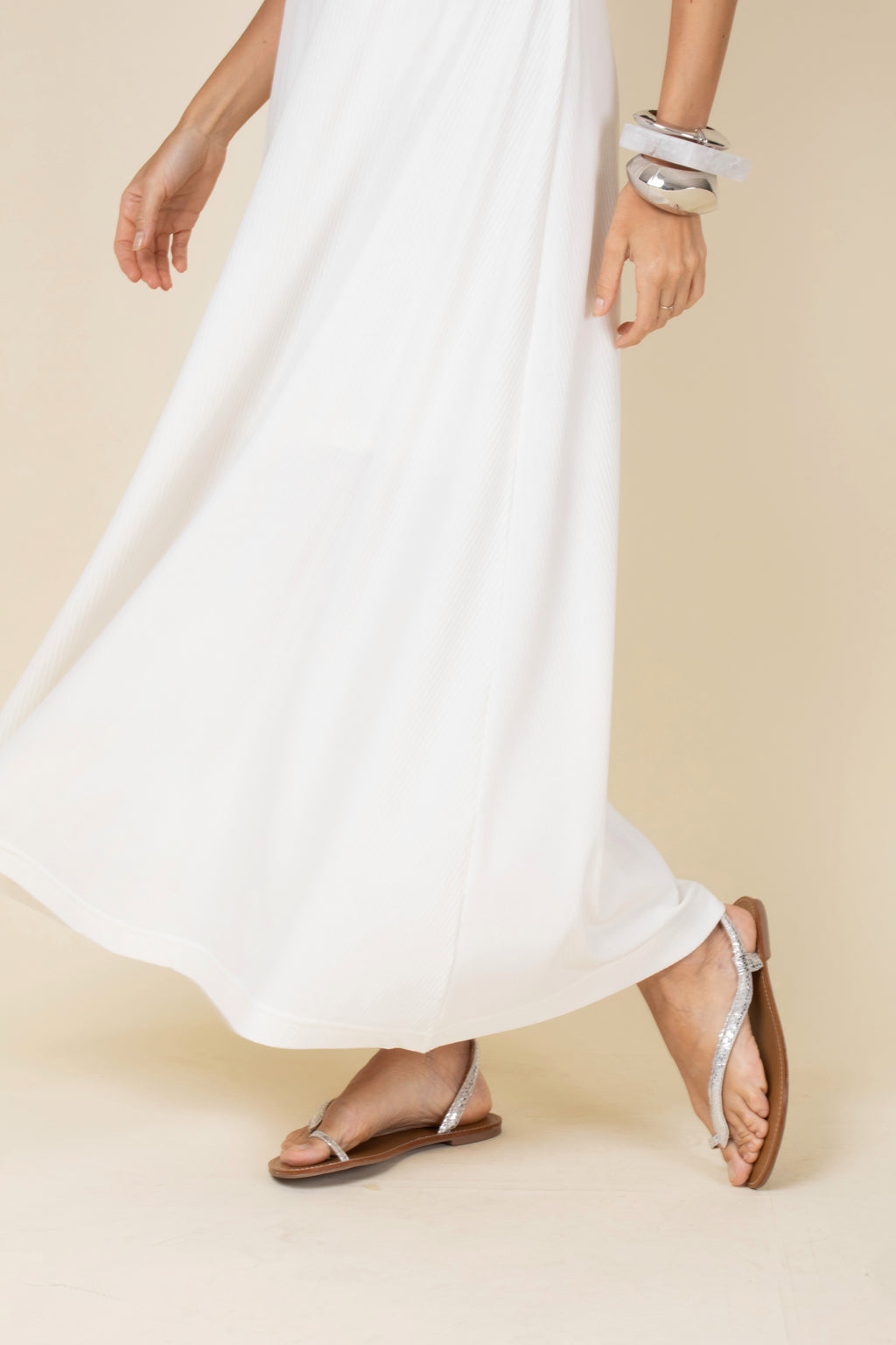 Vestido em malha sem alça
