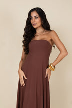 Vestido em malha sem alça