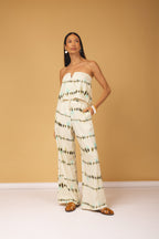 Conjunto Pantalona Estampado com Top Tomara que Caia