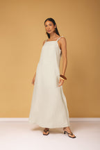 Vestido longo alças com nó