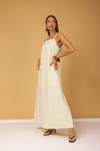 Vestido longo alças com nó