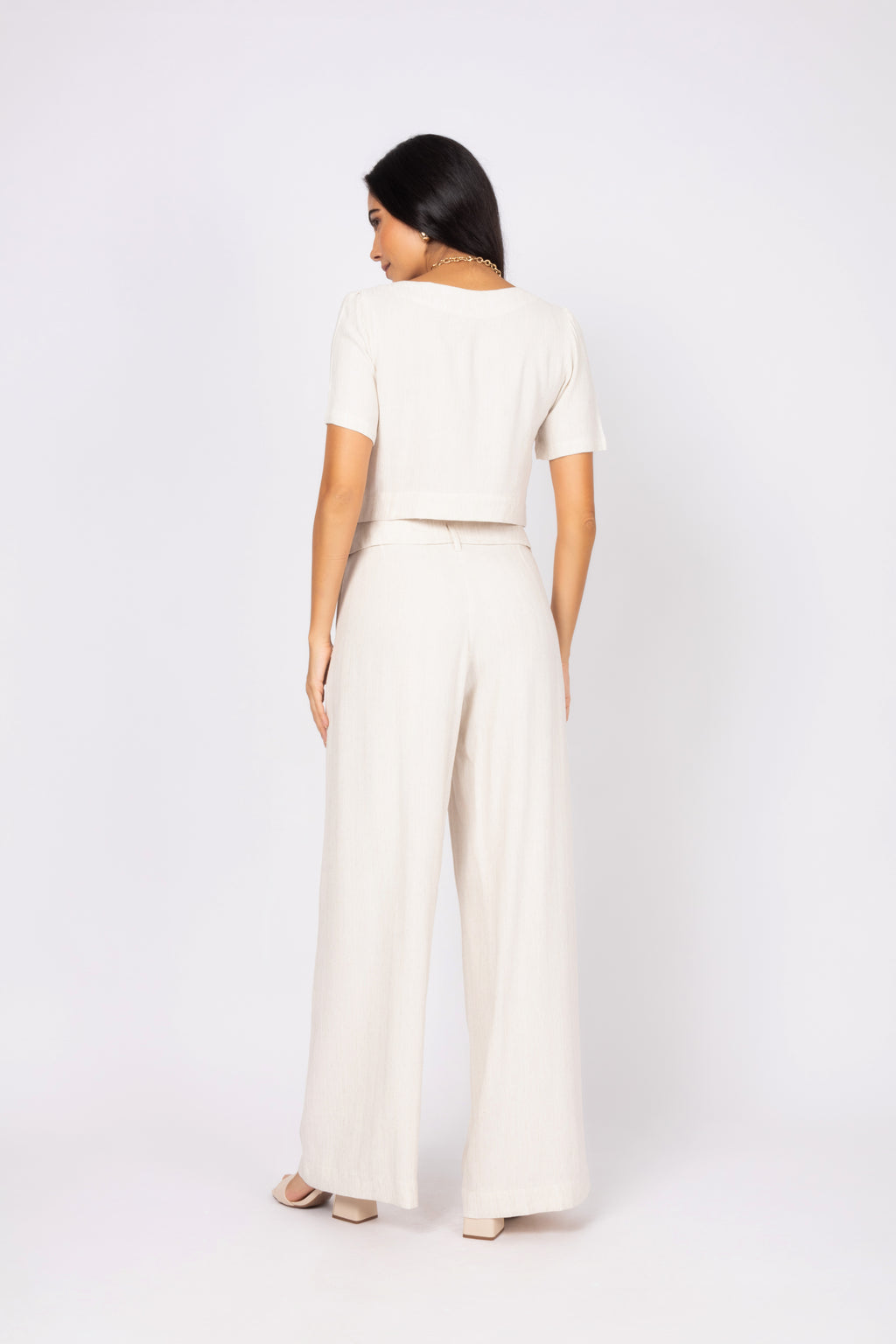 Calça pantalona viscolinho