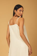 Vestido longo alças com nó